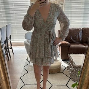 Layered green and pink formal dress